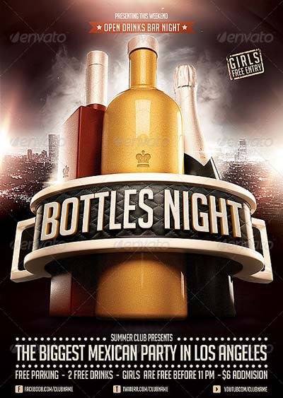 Bottles Night flyer Template
