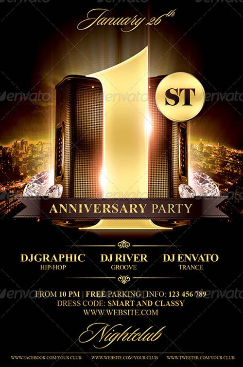 Birthday and Anniversary Party Flyer