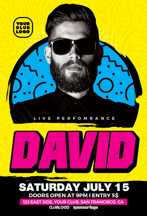 DJ David Club Party Flyer Template