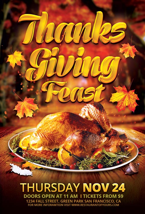 Thanksgiving Feast Flyer Template