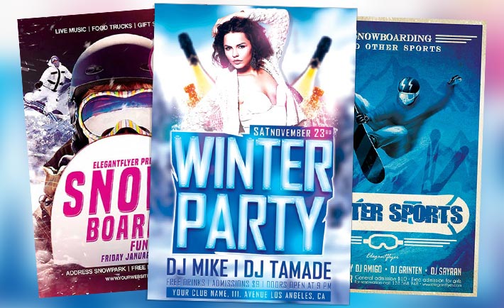 Ski Party Flyer Template for Photoshop