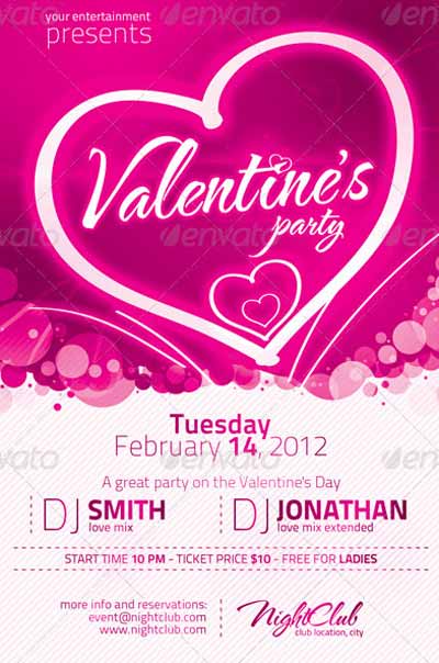 Valentine's Party Flyer Template