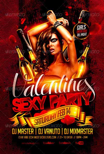 Valentine Party Flyer Template