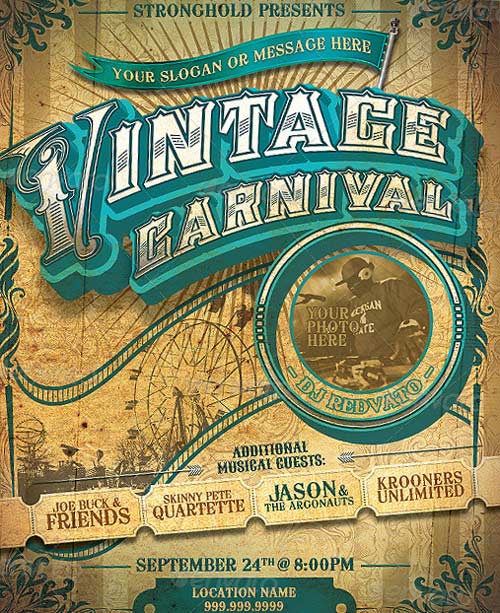 Vintage Carnival Circus Event Flyer Template