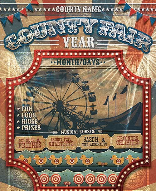 Vintage County Fair Carnival Flyer