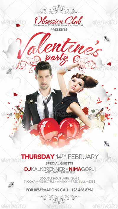 Valentines Party Flyer Template