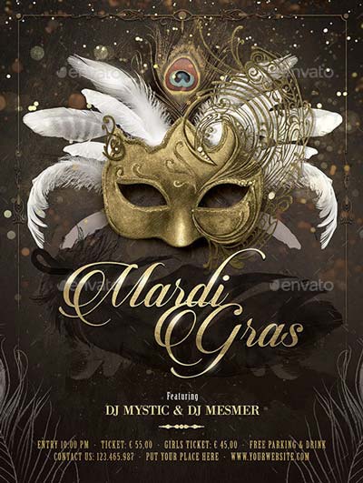 Mardi Gras Masquerade Ball Flyer