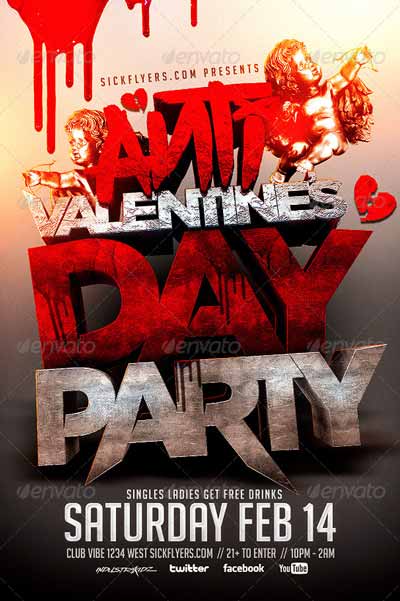 Anti Valentines Day Flyer Template