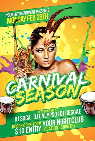Carnival and Mardi Gras Flyer