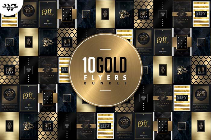 10 GOLD MINIMAL Flyer Bundle