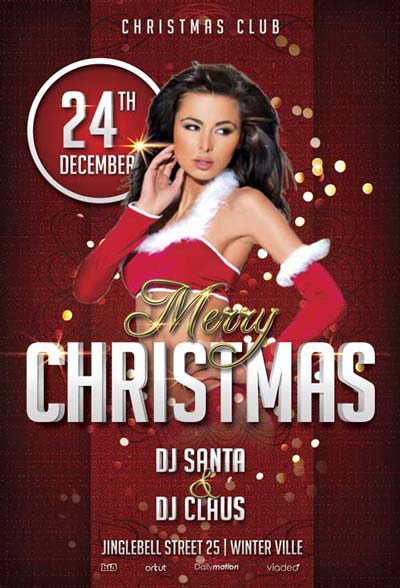 Merry Christmas Free Party Flyer Template