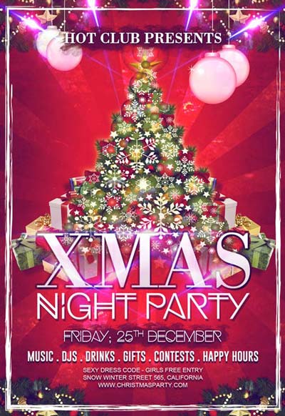 Free Xmas Party PSD Flyer Template