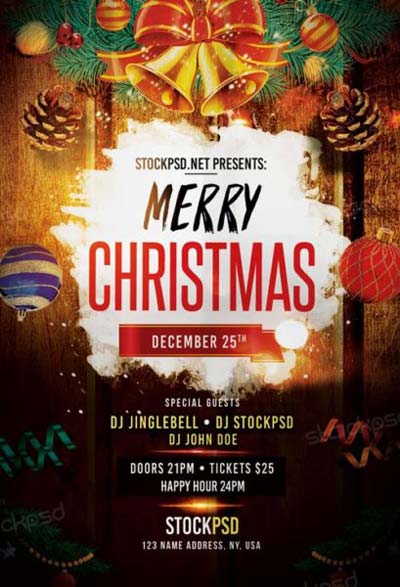 Merry Christmas Party Free Flyer Template