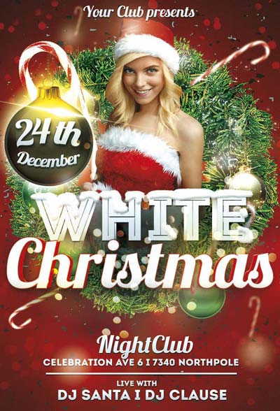 Free White Christmas Flyer Template