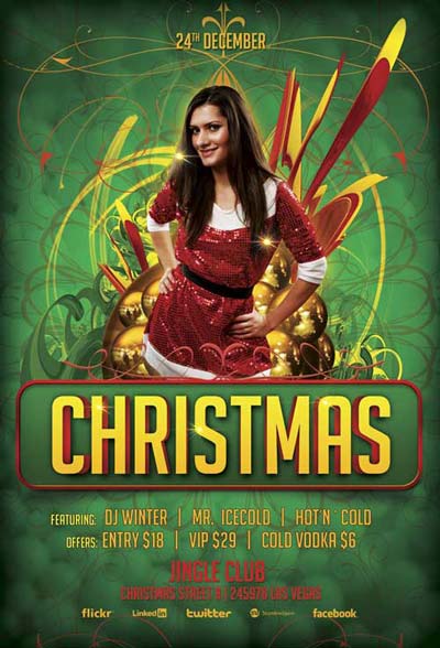 Free Christmas Bash Party Flyer Template