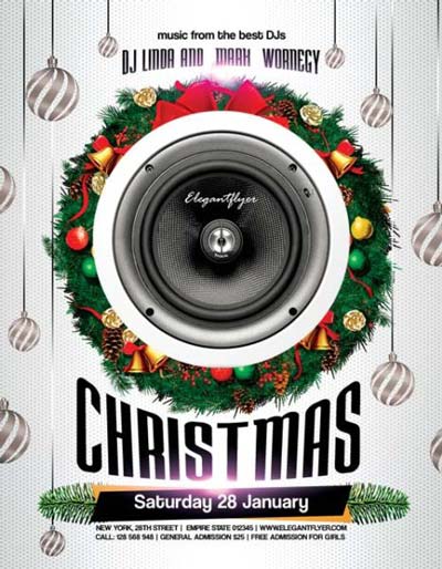 Christmas Party Free PSD Flyer Template
