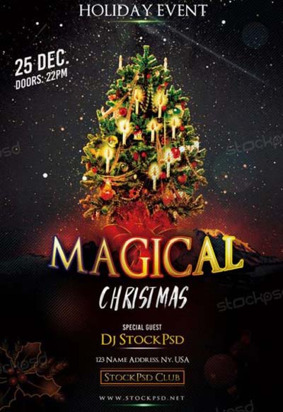 Magical Christmas Free Flyer Template