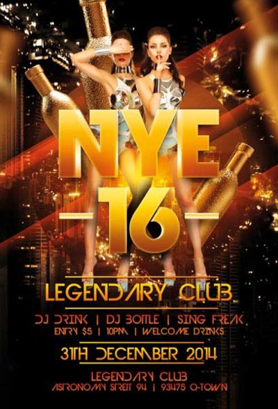 Legendary New Years Eve Free Flyer Template