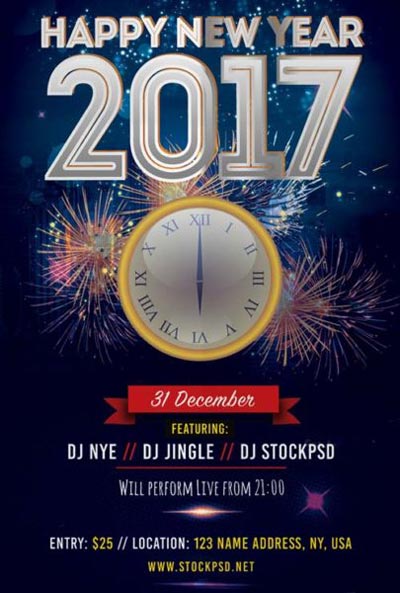 2017 New Years Eve Free Flyer Template