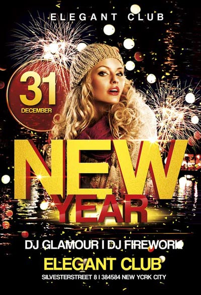Free New Year Club Flyer Template