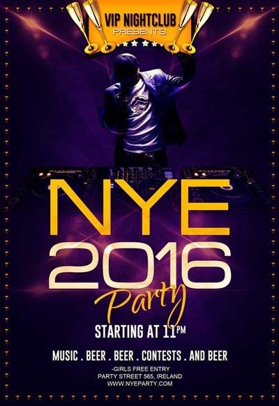 Free New Year Eve Party Flyer Template