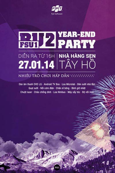Year End Party Free PSD Flyer Template