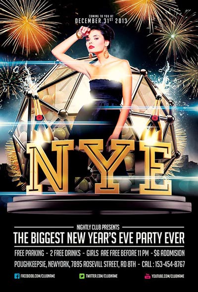 Free NYE Flyer Template