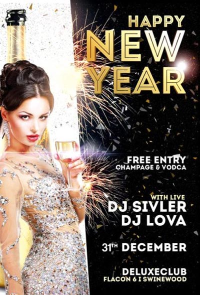 Happy New Year Free Flyer Template