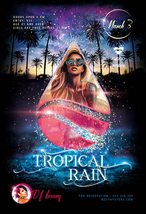 Free Tropical Club Party Flyer Template