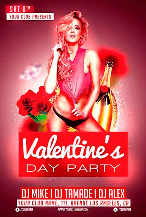 Free Valentines Day Club Flyer Template