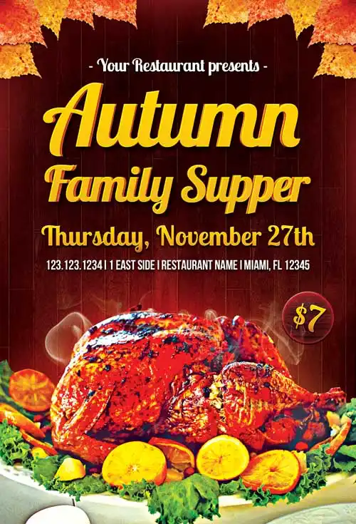 Autumn Supper Free Flyer Template