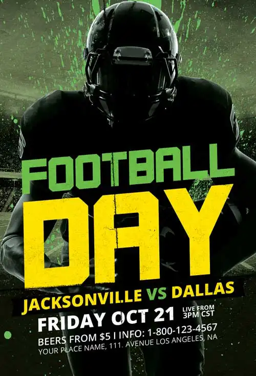 Football Game Free Flyer Template