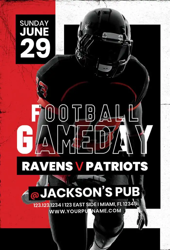 Free American Football Game Flyer Template
