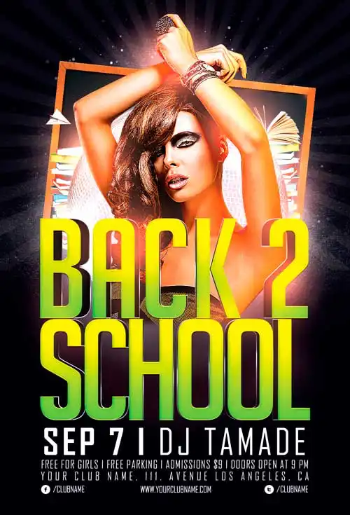 Free Back 2 School Party Flyer Template