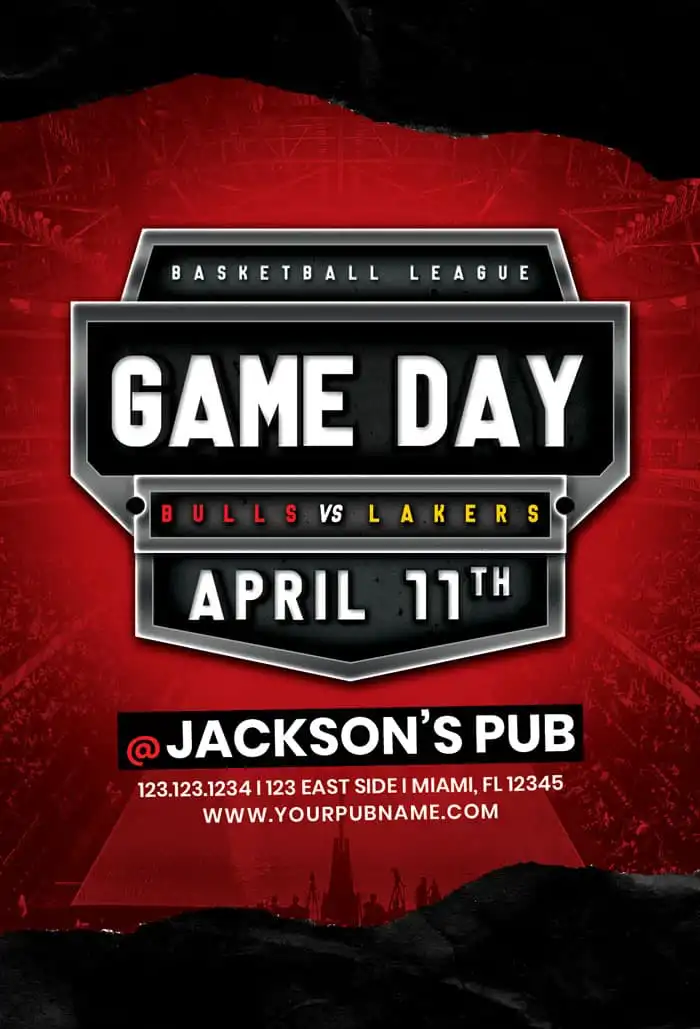 Free Basketball Game Flyer Template