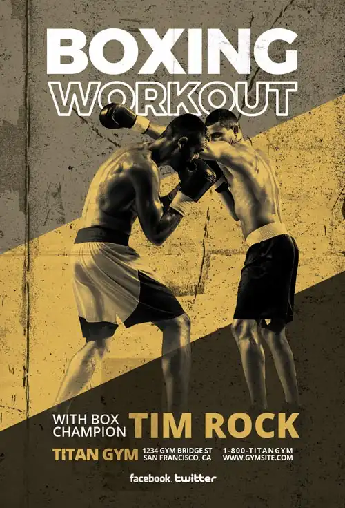 Free Boxing Workout Flyer Template