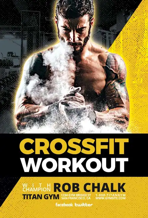 Free Crossfit Workout Gym Flyer Template
