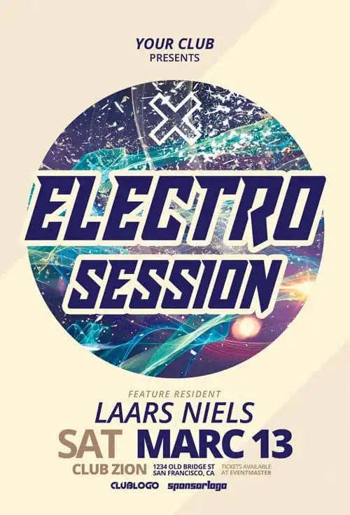 Free Electro Club Session Flyer Template