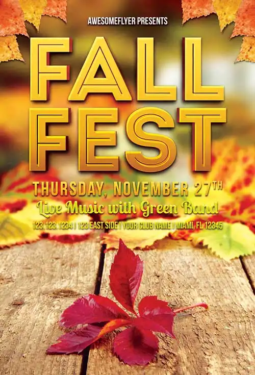 Free Fall Festival Flyer Template