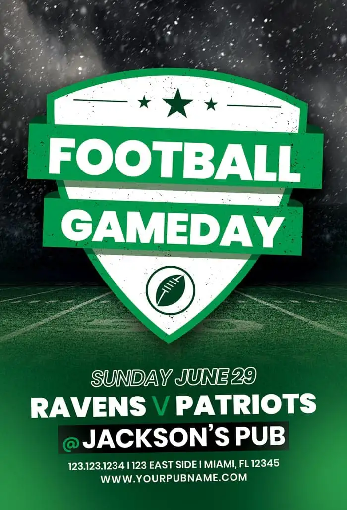 Free Football Game Flyer PSD Template