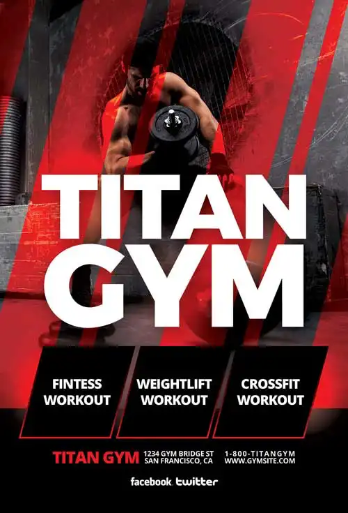 Free Gym Workout Flyer Template