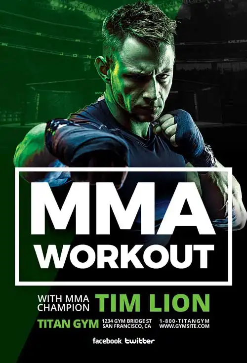 Free MMA Workout Flyer Template