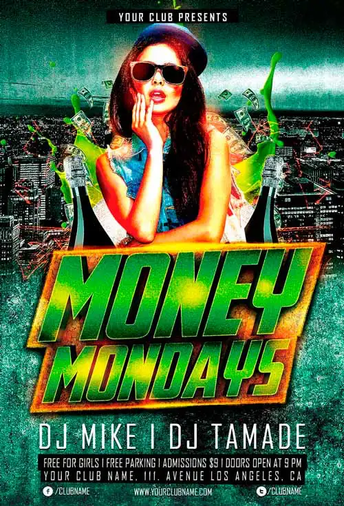Free Monday Party Flyer Template