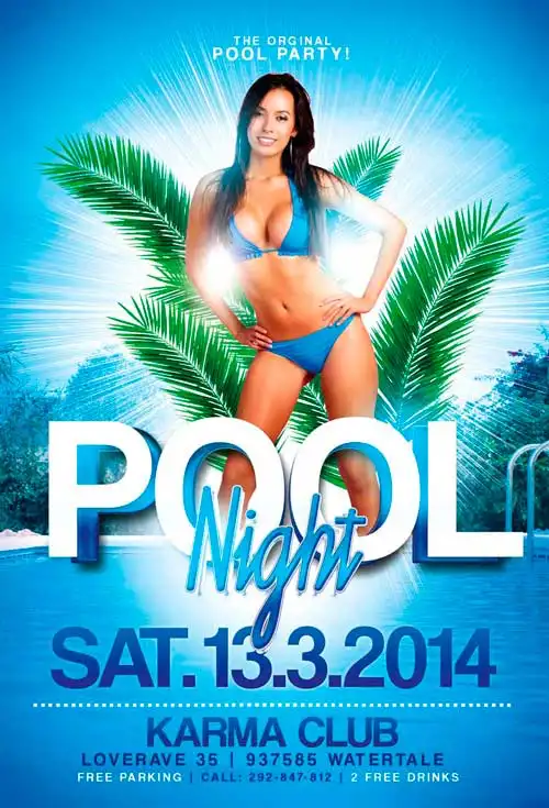 Free Pool Party Flyer Template