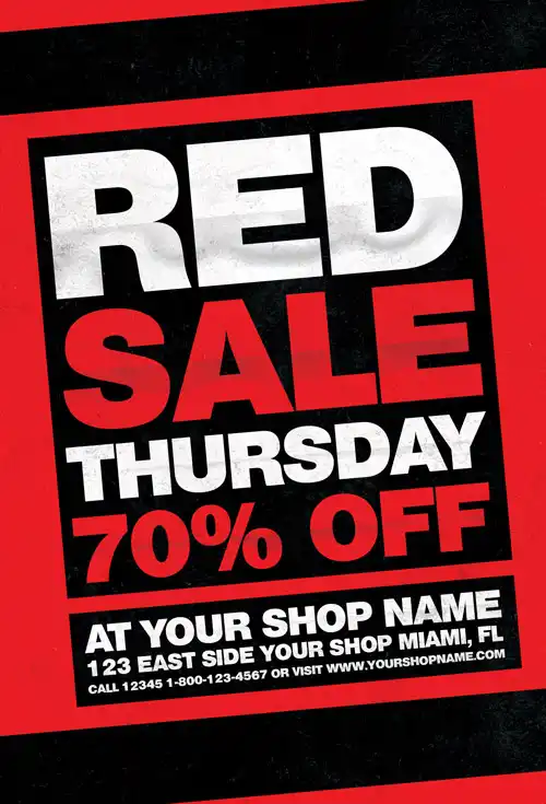 Free Red Thursday Flyer Template