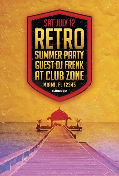 Free Retro Summer Flyer Template