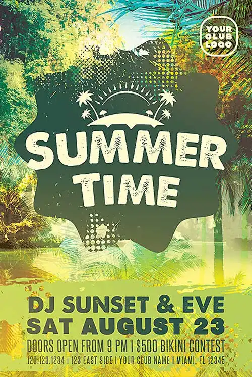 Free Summer Time Flyer Template