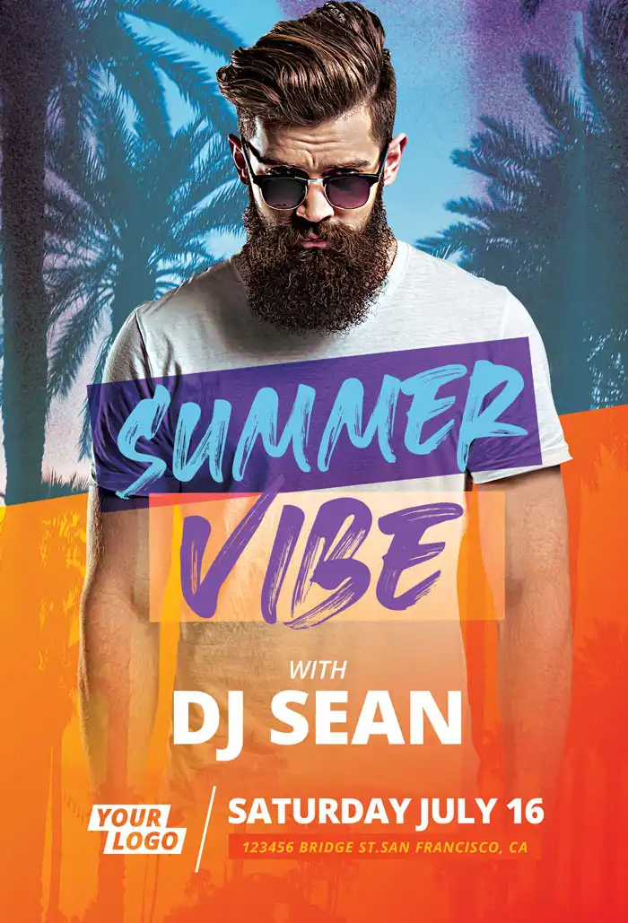 Free Summer Vibe DJ Flyer Template