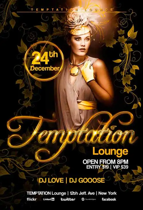 Free Temptation Lounge Flyer Template