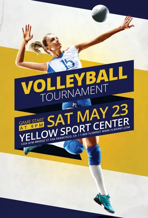 Free Volleyball Tournament Flyer Template